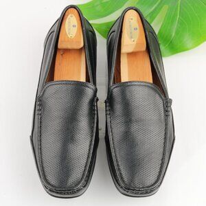 J Ferar Mens Barton Venetian Loafer Size 10.5 Black Vegan Slip On Moc Dress Shoe